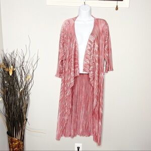 LuLaRoe Shirley rose blush shimmer pink pleated M